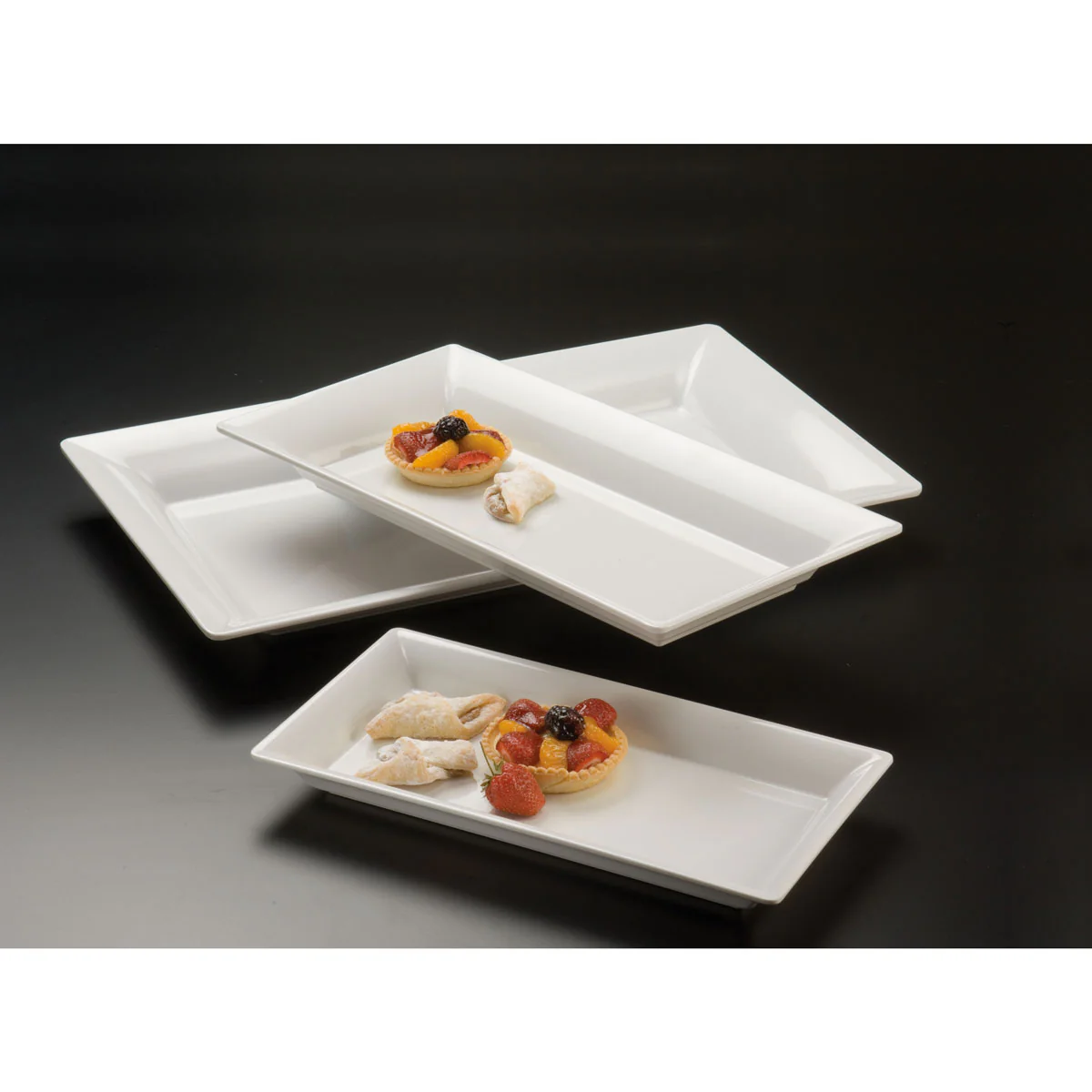 American Metalcraft MEL23 Endurance Rectangular White Melamine Platter - Image 2