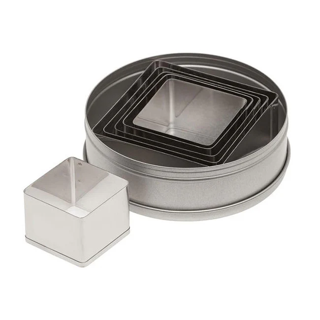 Ateco 5253 6-Piece Plain Square Cutter Set