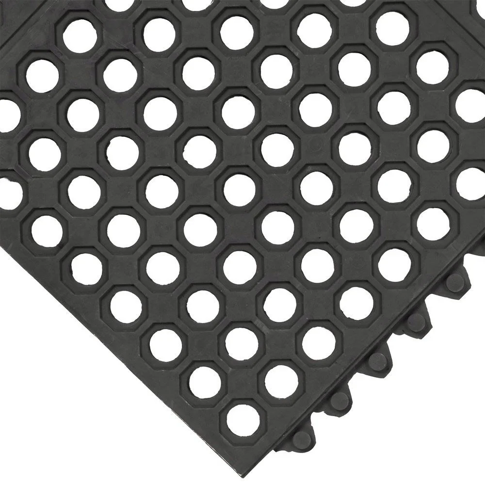 Cactus Mat 2523-C VIP Prima Connecting Rubber Mat, Black, 3' x 3' x 1/2"