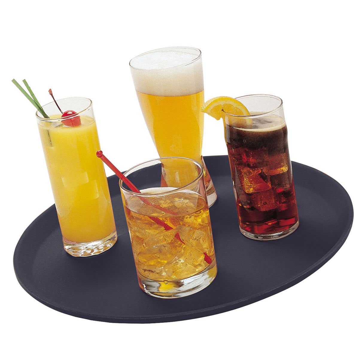 Cambro 1400CT110 Camtread Round Server Tray, Black, 14" - Image 3