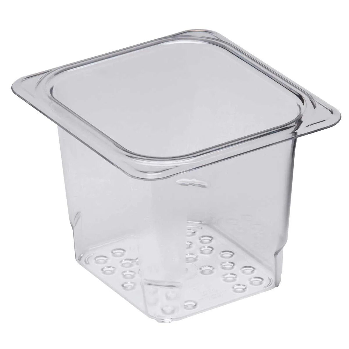 Cambro 65CLRCW135 Camwear 1/6 Size Colander Food Pan, Clear, 5" Deep