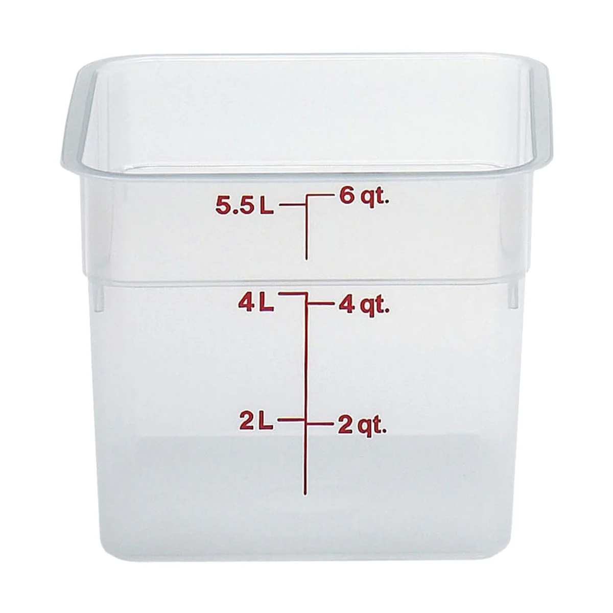 Cambro 6SFSPP190 CamSquare Storage Container, Translucent, 6 qt.