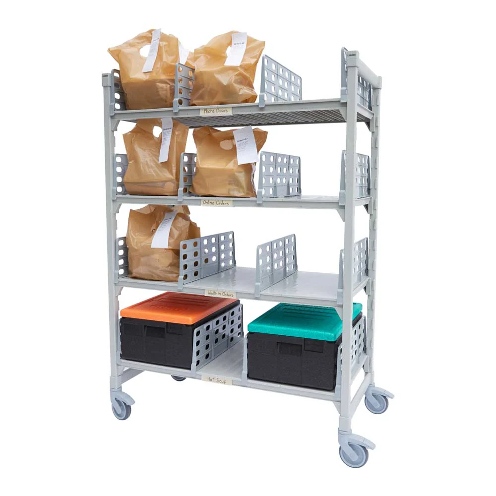 Cambro CPM244875FX4480 Camshelving Premium Series Flex Station, 4 Shelves w/ Divider Panels, 24" x 48" x 75"