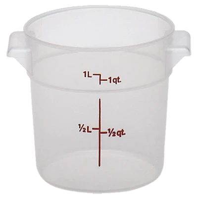 Cambro RFS1PP190 Round Storage Container, Translucent, 1 qt.