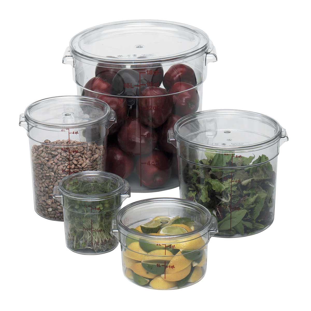 Cambro RFSCW1135 Camwear Round Storage Container, Clear, 1 qt. - Image 2
