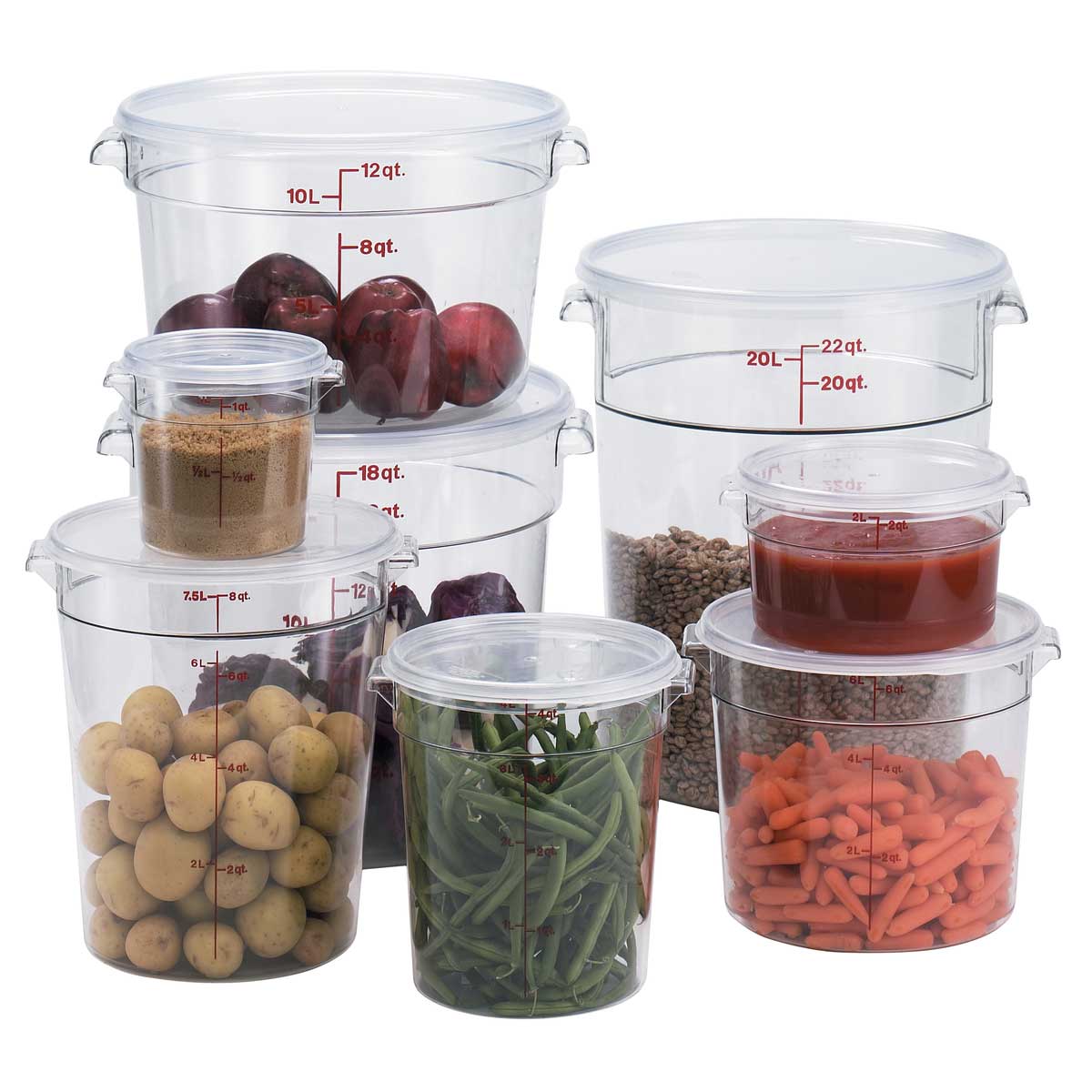 Cambro RFSCW12135 Camwear Round Storage Container, Clear, 12 qt. - Image 2