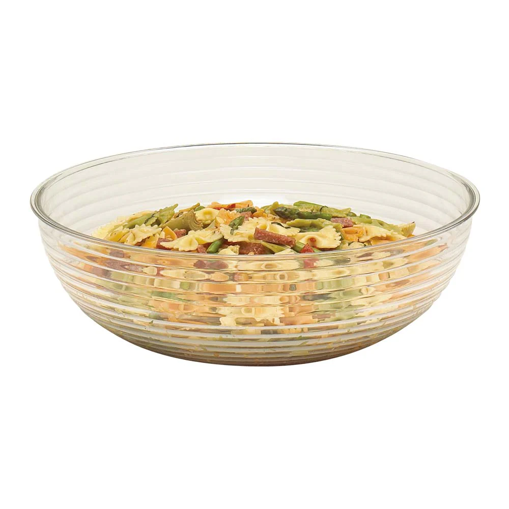 Cambro RSB12CW135 Round Ribbed Bowl, 12" Round, Clear, Case of 12 - Image 2