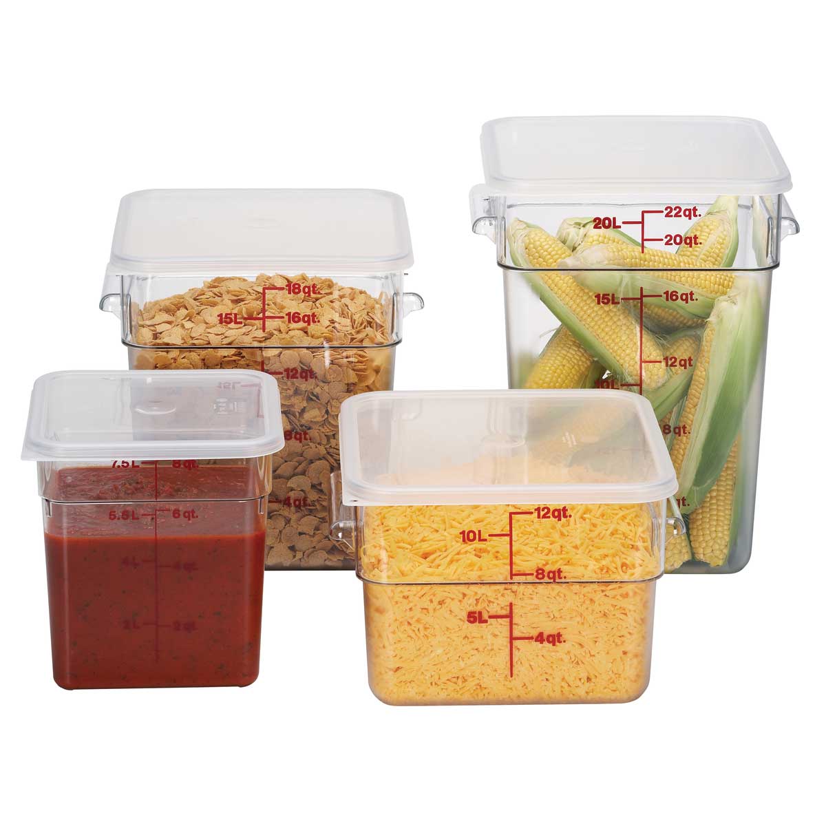 Cambro SFC12SCPP190 Camwear CamSquares Seal Cover, Translucent, 12, 18 & 22 qt. - Image 4