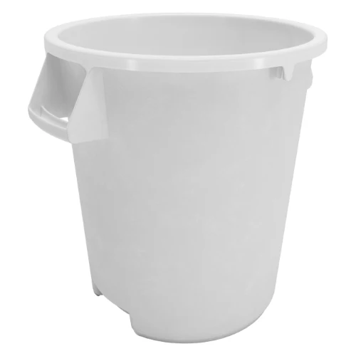 Carlisle 84103202 Bronco Round Waste Bin / Food Container, White, 32 gal.