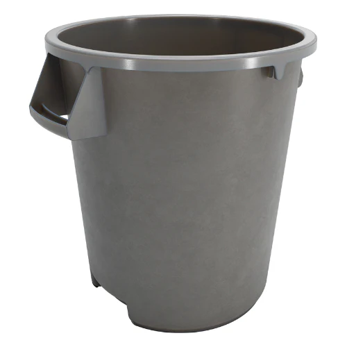 Carlisle 841044TRI23 Bronco Round Waste Bin / Food Container, Gray, 44 gal.
