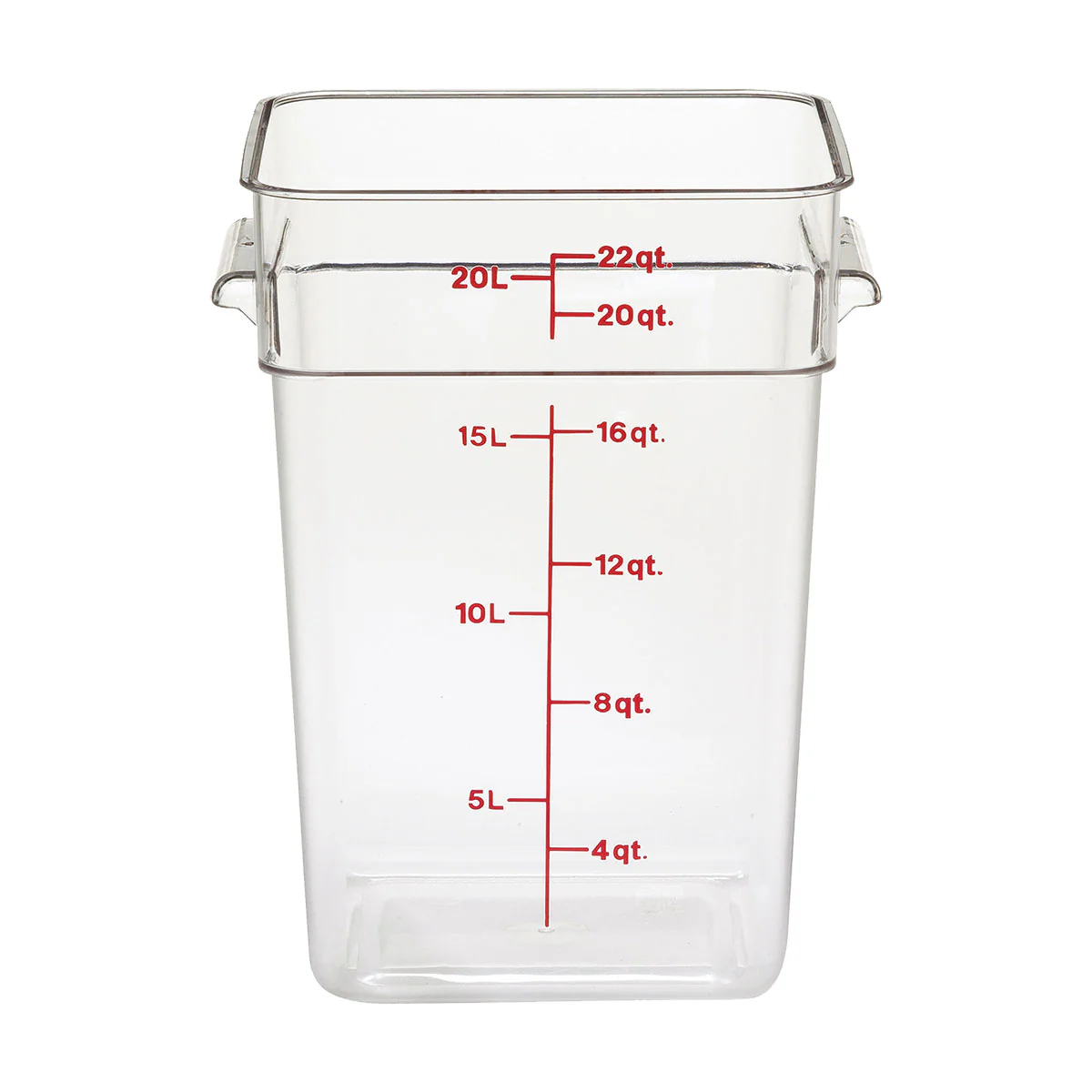 Culinary Essentials by Cambro 22SFSCW135 CamSquare Camwear Storage Container, Clear, 22 qt.