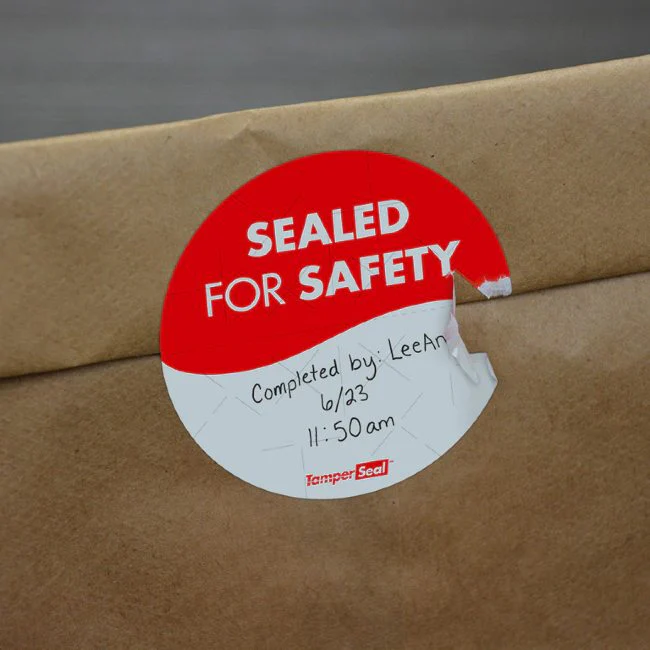 Daymark IT118674 TamperSeal Tamper-Evident Hand-Writable Labels, 3" Circle, Roll of 500