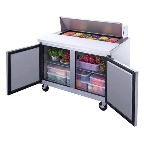 Dukers DSP48-12-S2 Solid Two Door Sandwich / Salad Prep Table, 48" - Image 4