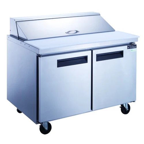 Dukers DSP60-16-S2 Solid 2 Door Sandwich / Salad Refrigerated Prep Table, Stainless Steel, 60"