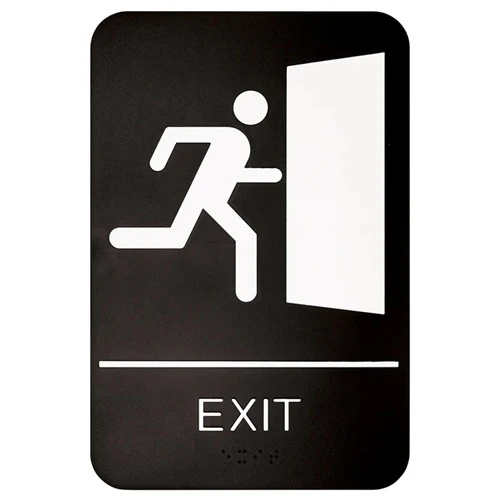 "Exit" Sign with Braille, 6" x 9"