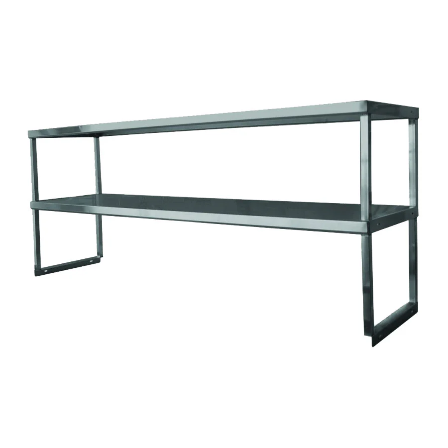 GSW DS-1248 Stainless Steel Heavy Duty Double Over Shelf, 48" x 12"