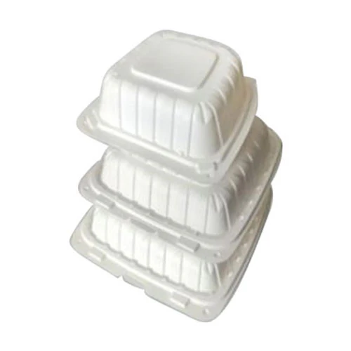 Hinged Clamshell 3-Compartment Container, White, 9" x 9", Case of 150