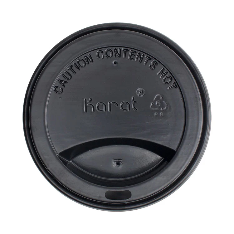 Karat Black Traveler Lid for Hot Cups, Black, Pack of 100