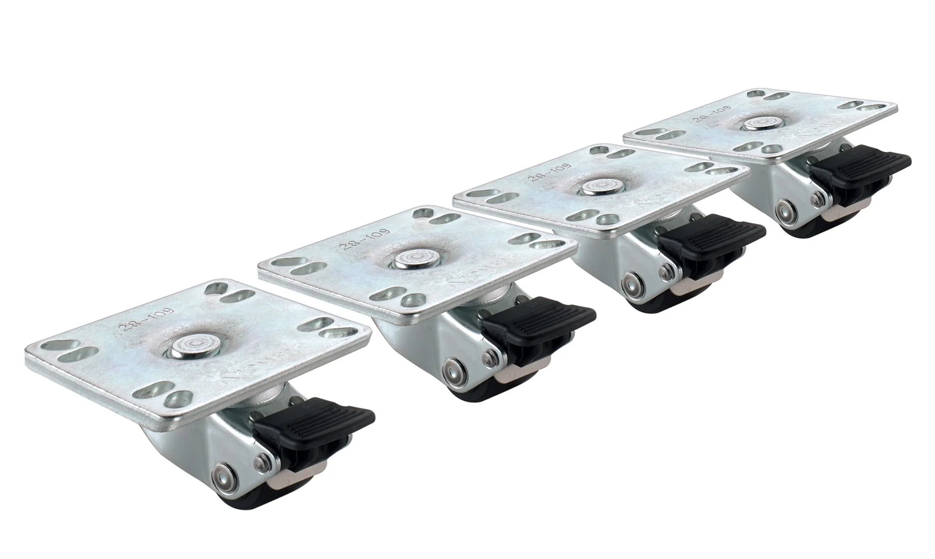 Krowne 28-109S Universal Plate Casters, 3.5" Ultra Low Profile, Set of 4
