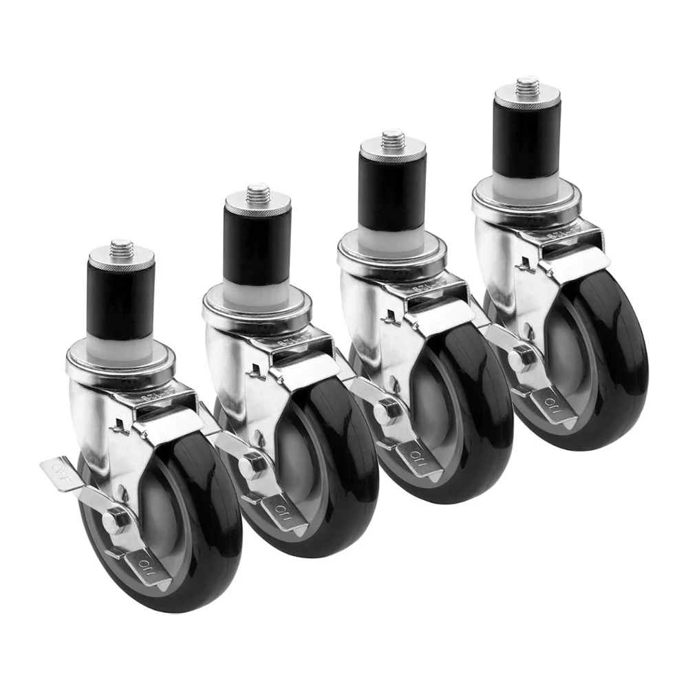 Krowne 28-113 Stem Casters for Worktable, 5" dia, Set of 4