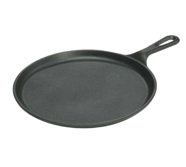 Lodge L9OG3 Round Cast Iron Griddle, Seasoned, 10-1/2"