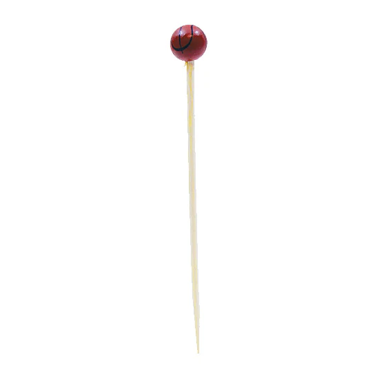 Tablecraft BAMSP245 Bamboo Basketball Sport Pick, 4-1/2", Pack of 100