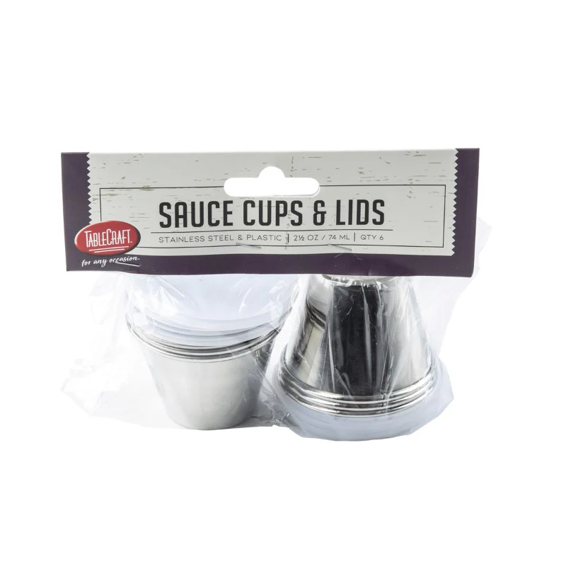 Tablecraft H5069Stainless Steel Ramekin w/ Lid, 2-1/2 oz., Pack of 6