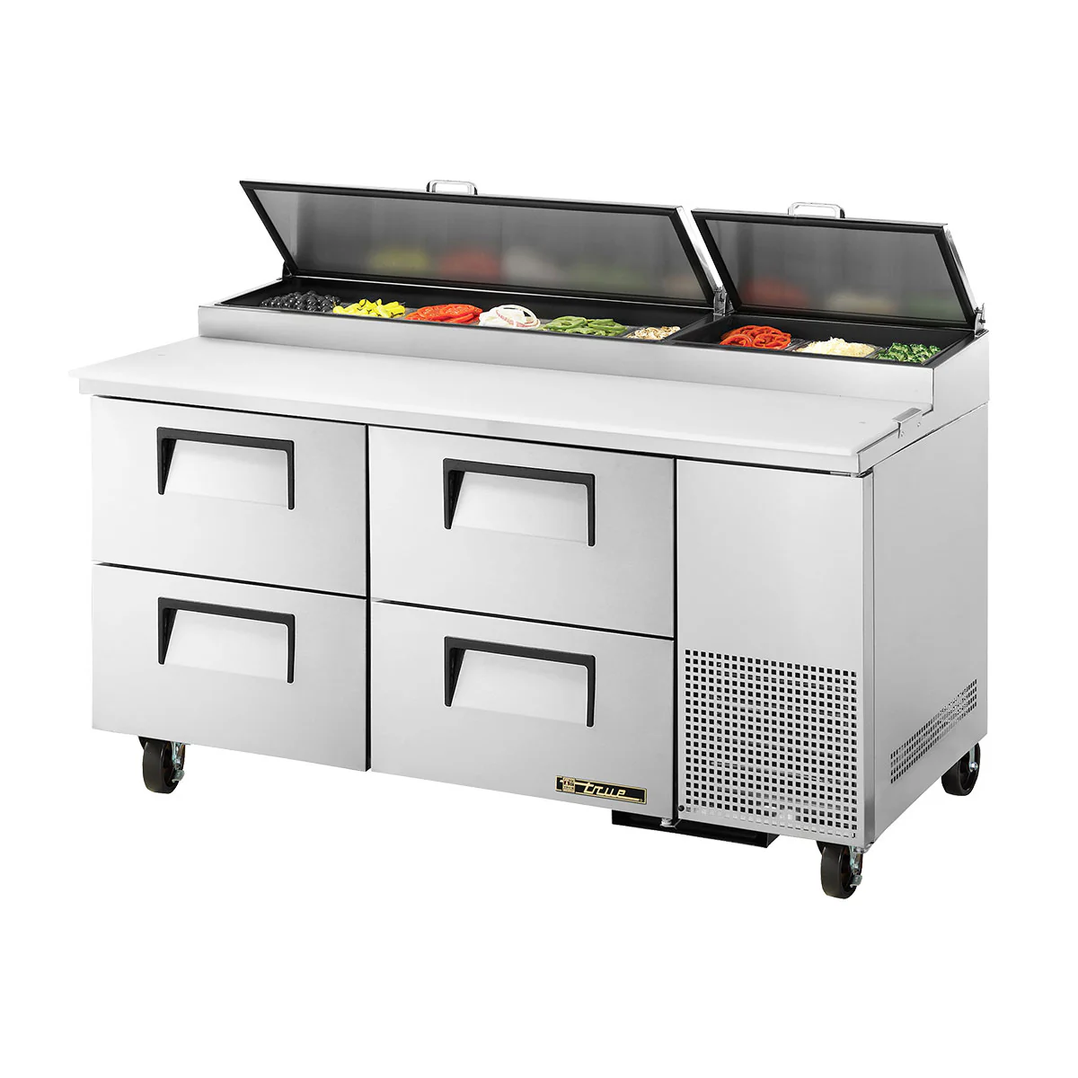 True TPP-AT-67D-4-HC Solid 4 Drawer Refrigerated Pizza Prep Table, 67"