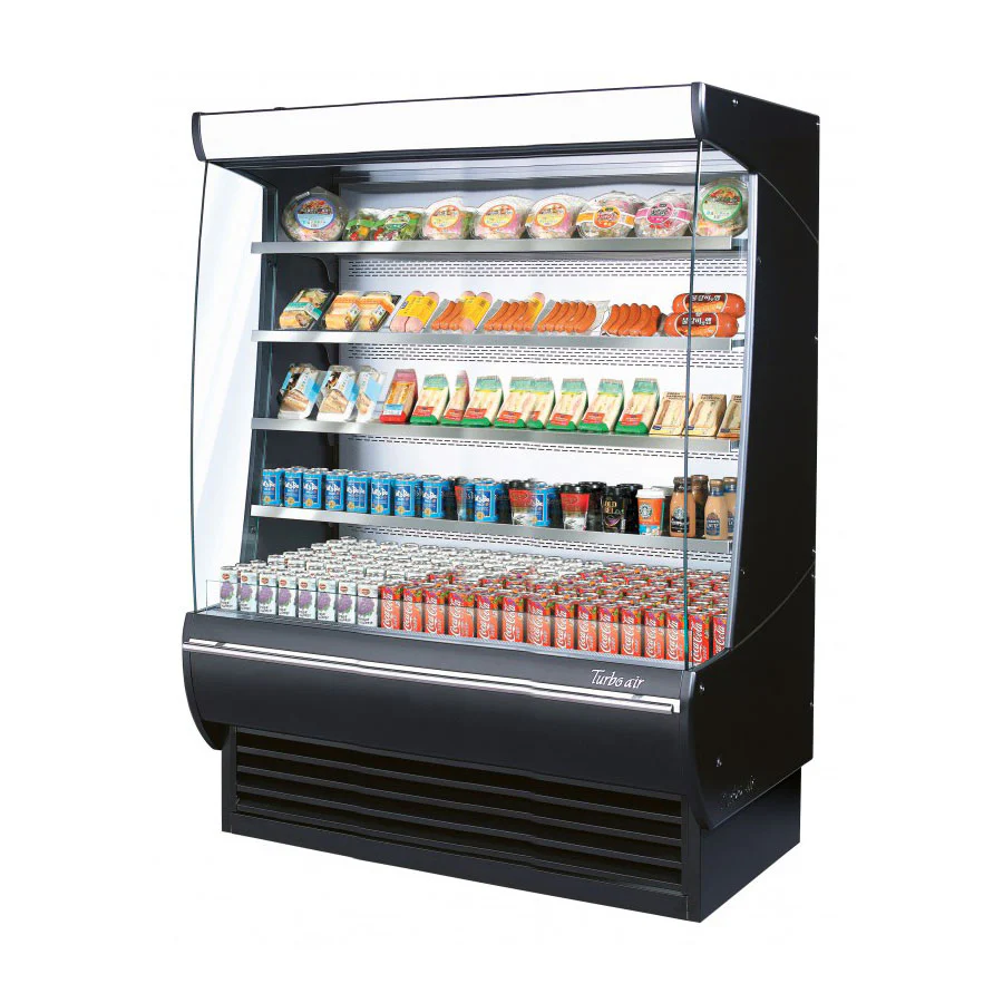 Turbo Air TOM-60DXB-N Extra Deep Vertical Open Display Merchandiser, Black, 18.9 cu. ft.